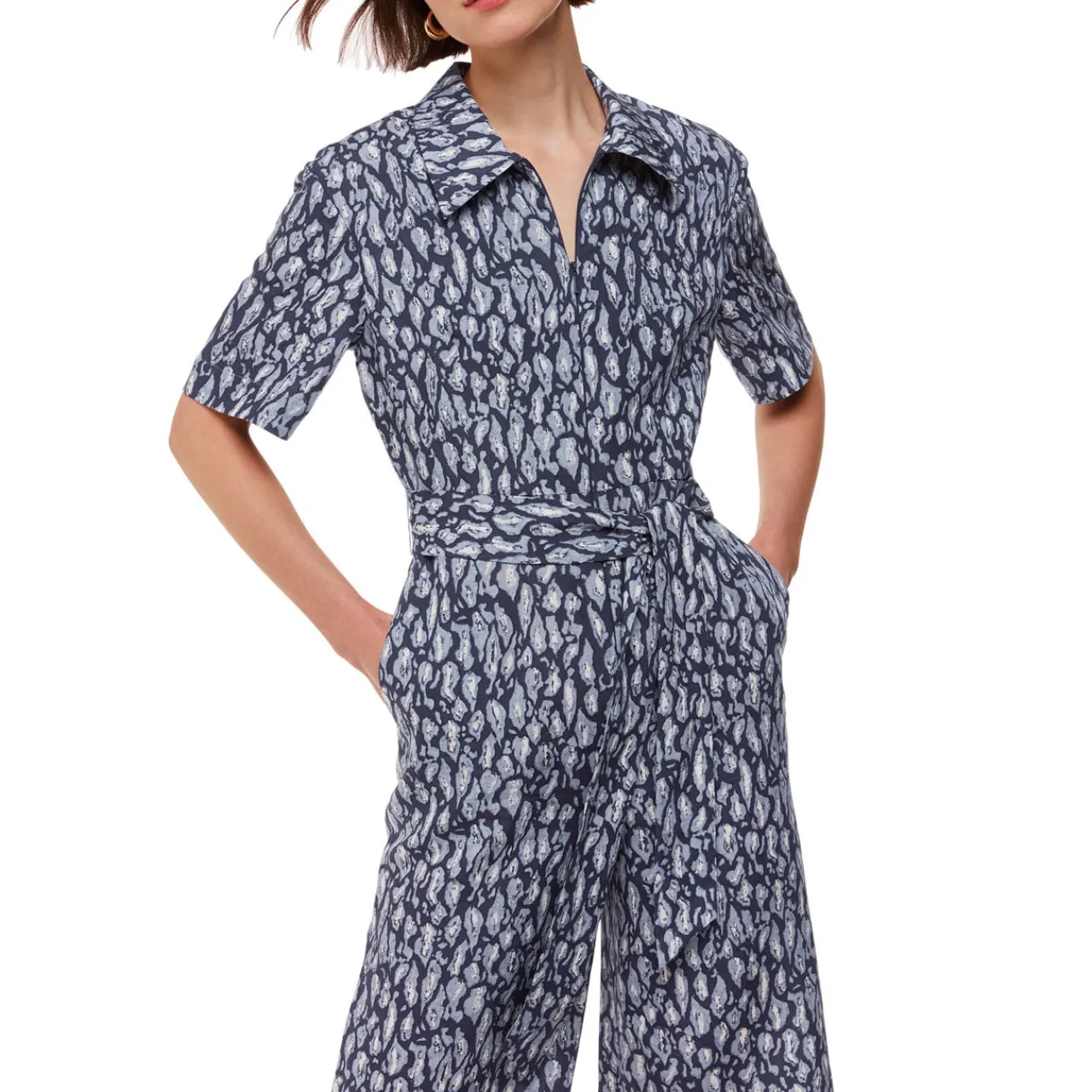 Online Leopard Belted Jumpsuit Women Jumpsuits