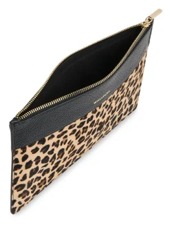 Outlet Leopard Logo Zip-Top Clutch Women Clutch Bags