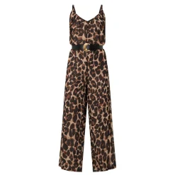 New Leopard Print Belted Jumpsuit Women Jumpsuits
