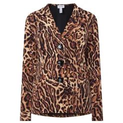 Outlet Leopard Print Single Breasted Blazer Women Coats & Jackets
