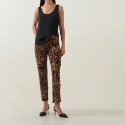 Online Leopard Print Slim Leg Trousers Women Trousers & Shorts