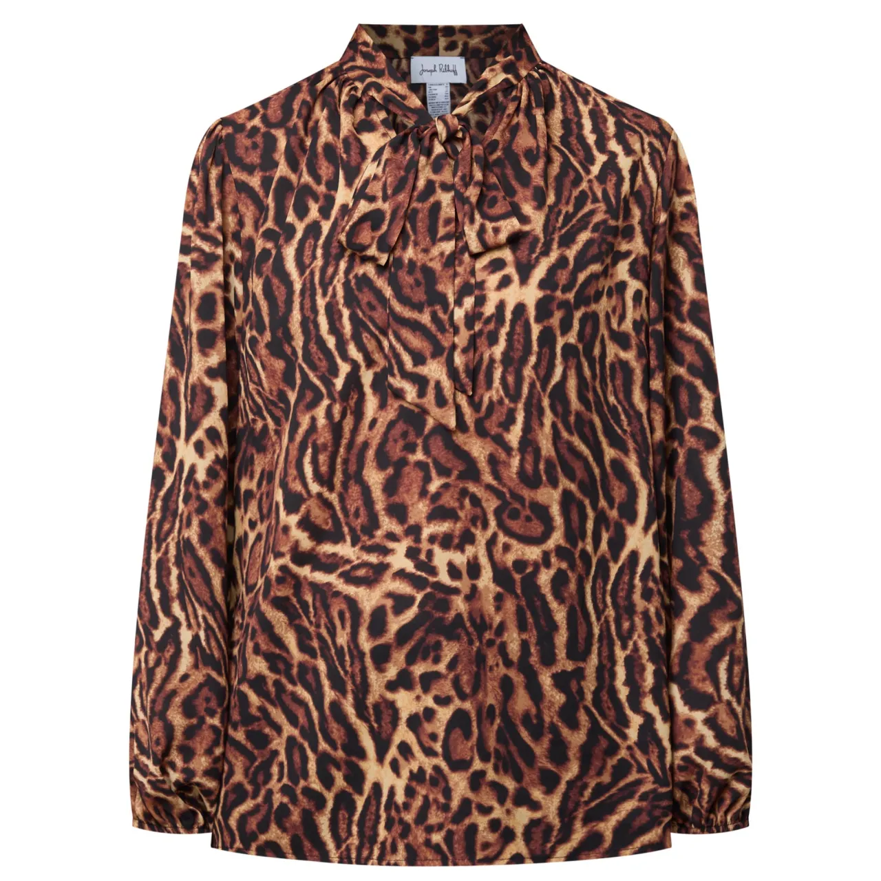 Sale Leopard Print Tie-Neck Blouse Women Tops