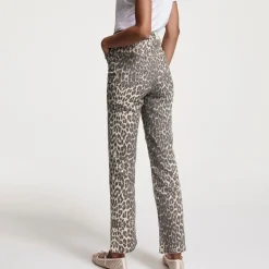 Online Leopard Slim-Leg Jeans Women Denim