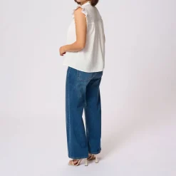 Outlet Liany Via Frilled Trim Blouse Women Tops