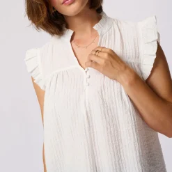 Outlet Liany Via Frilled Trim Blouse Women Tops