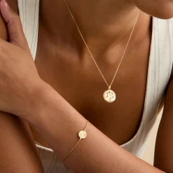 Hot Libra Zodiac Pendant 18k Gold-Plated Bracelet Women Bracelets