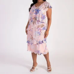 Outlet Lily Tiered Chiffon Dress Women Dresses