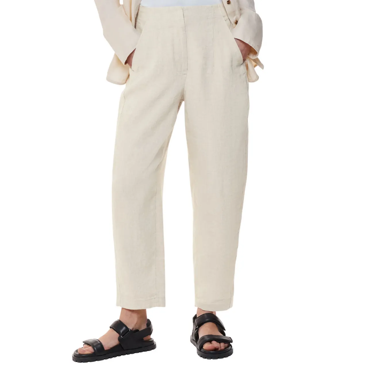 Sale Linen Barrel Leg Trousers Women Trousers & Shorts