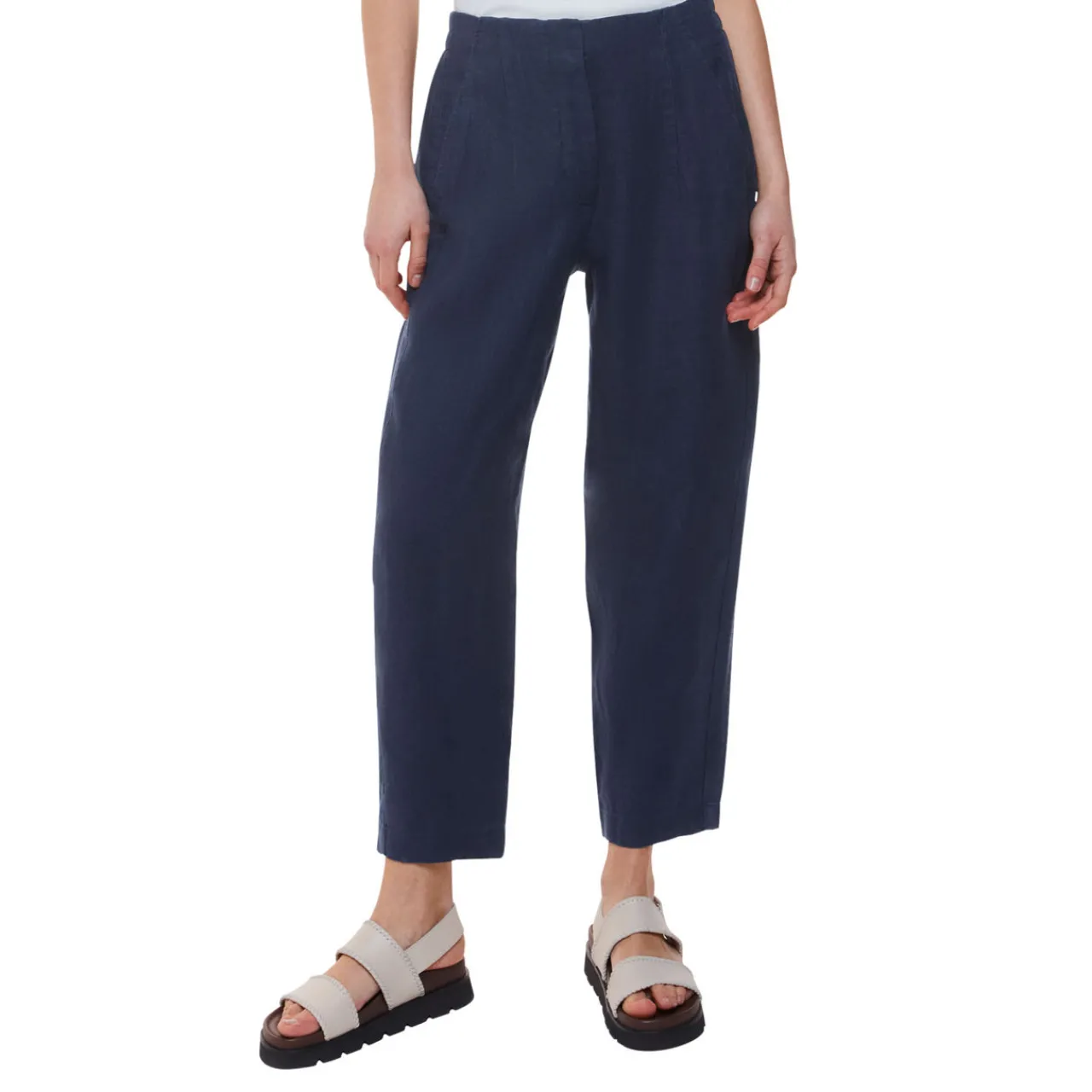 Clearance Linen Barrel Leg Trousers Women Trousers & Shorts
