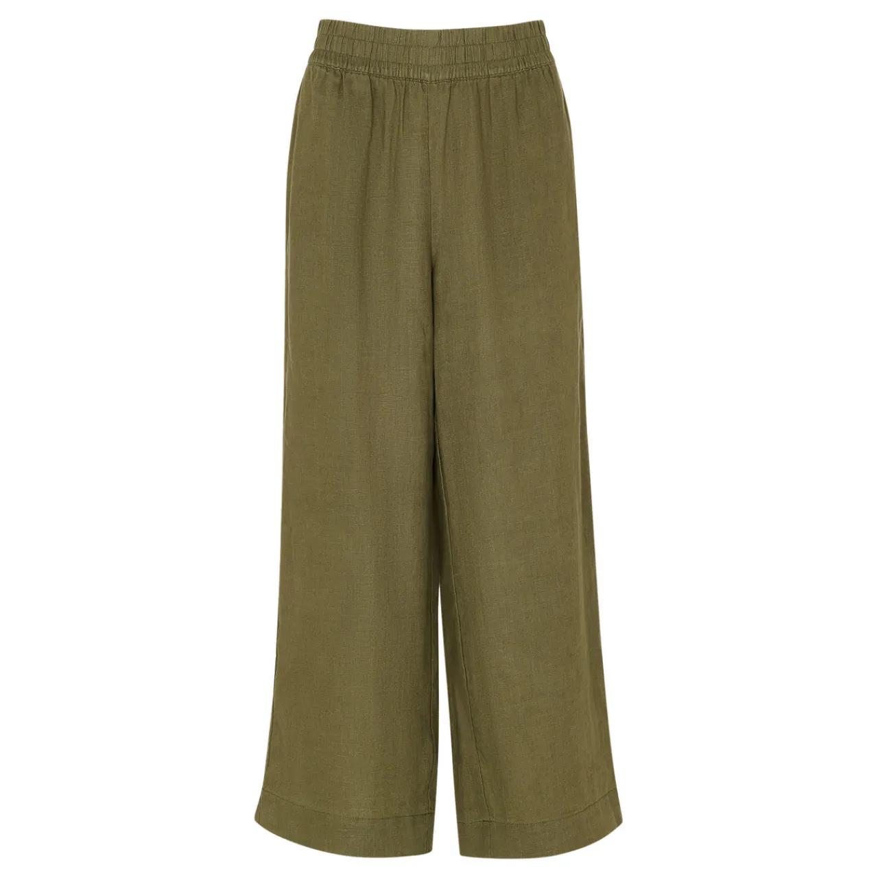 Linen Wide Leg Cropped Trousers Women Trousers & Shorts