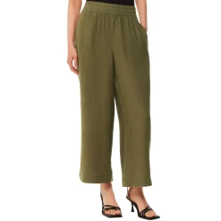 Linen Wide Leg Cropped Trousers Women Trousers & Shorts