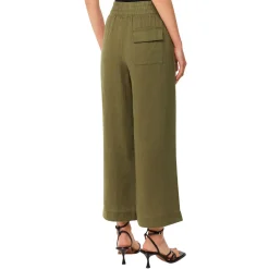Linen Wide Leg Cropped Trousers Women Trousers & Shorts