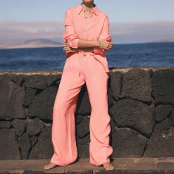 Sale Linen Wide Leg Trousers Women Trousers & Shorts