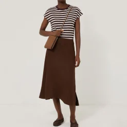 Discount Linen Wrap Detail Skirt Women Skirts