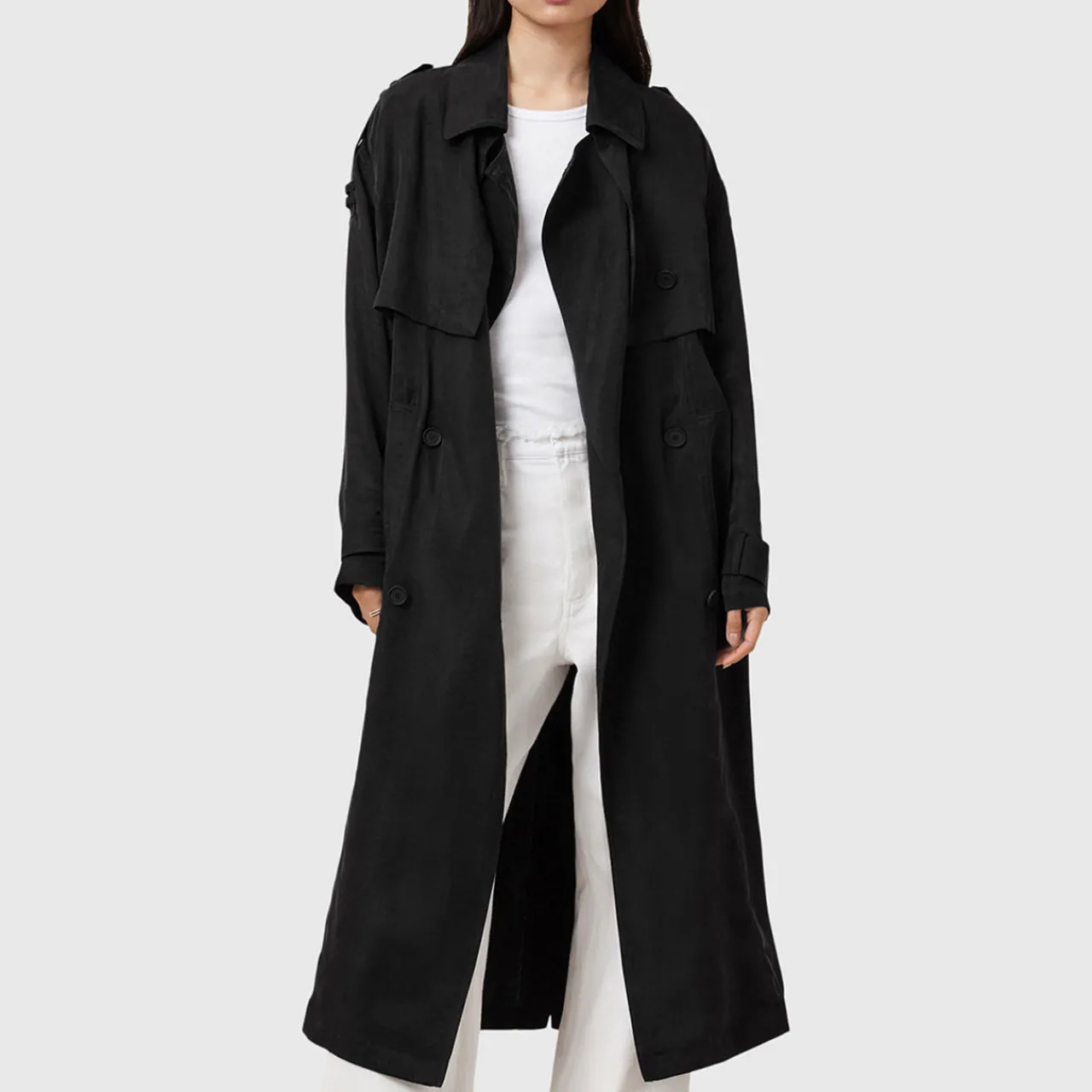 Best Linnie Double-Breasted Trench Coat Women Coats & Jackets