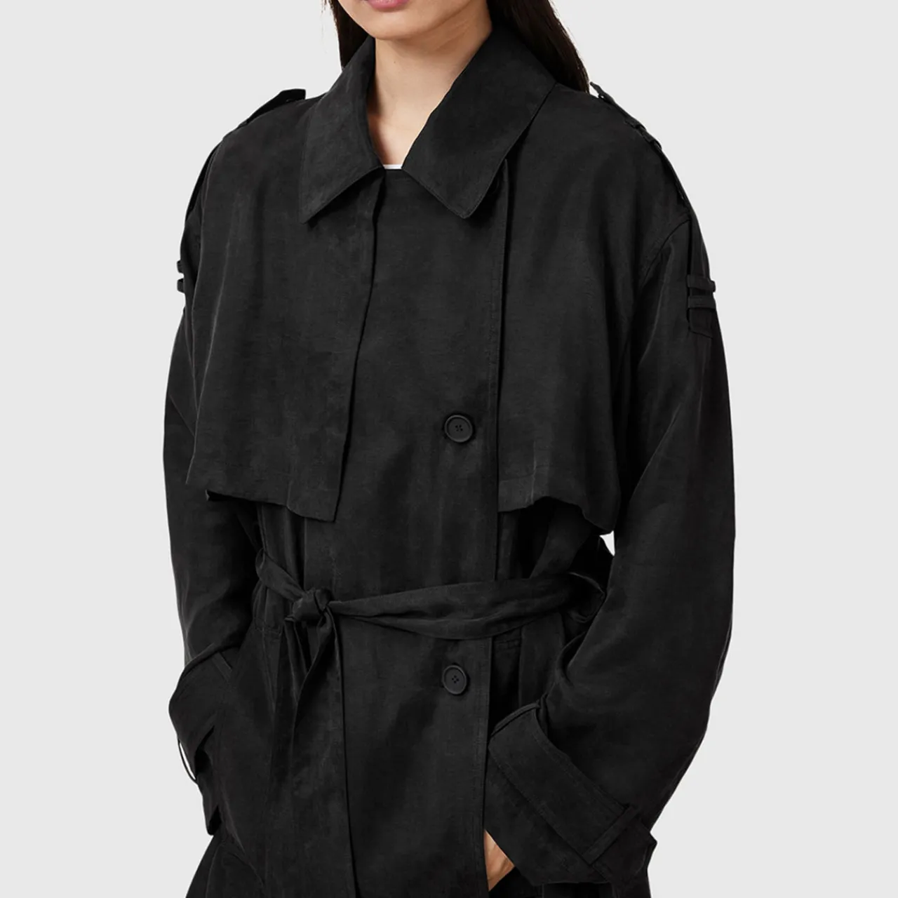 Best Linnie Double-Breasted Trench Coat Women Coats & Jackets