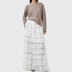 Online Lizi Lace Ruffle Skirt Women Skirts
