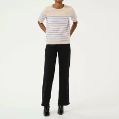 Online Lizza Striped Knit Top Women Sweaters & Cardigans