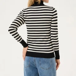 Lizza Striped Turtleneck Sweater Women Sweaters & Cardigans