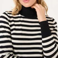 Lizza Striped Turtleneck Sweater Women Sweaters & Cardigans