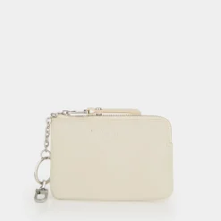 Outlet Logo Grained Leather Cardholder Women Wallets