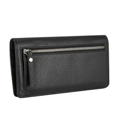 Clearance Logo Grained Leather Flap Wallet Women Wallets