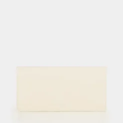 Clearance Logo Grained Leather Flap Wallet Women Wallets