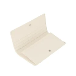 Clearance Logo Grained Leather Flap Wallet Women Wallets