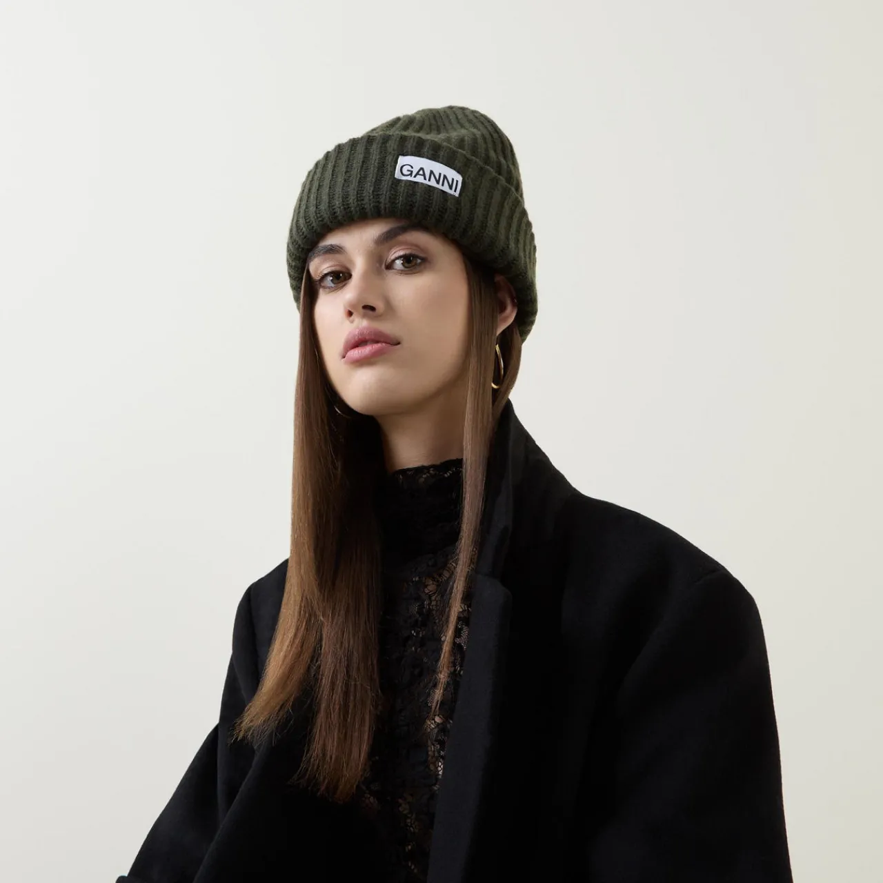 Discount Logo Ribbed Beanie Hat Women Hats