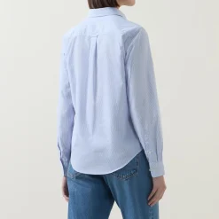 Logo Striped Shirt Women Tops
