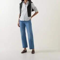 Outlet Logo Striped Shirt Women Tops