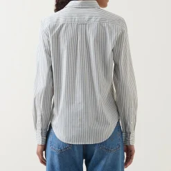Outlet Logo Striped Shirt Women Tops