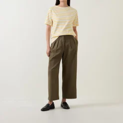 Outlet Logo Striped T-Shirt Women Tops
