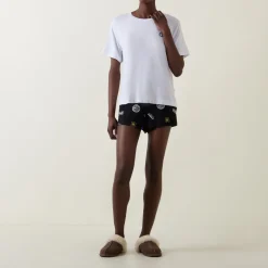 Hot Logo T-Shirt & Logo Badge Boxer Shorts Pyjama Set Women Sleepwear