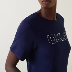 Discount Logo T-Shirt & Striped Bottoms Pyjama Set Women Sleepwear