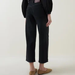 Online Logo Wide Leg Jeans Women Denim
