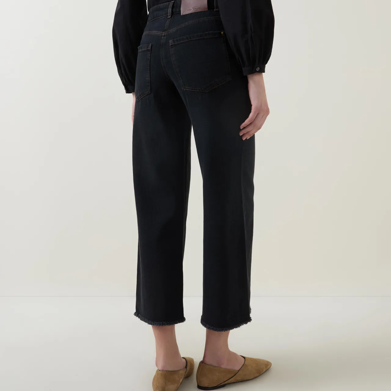 Online Logo Wide Leg Jeans Women Denim