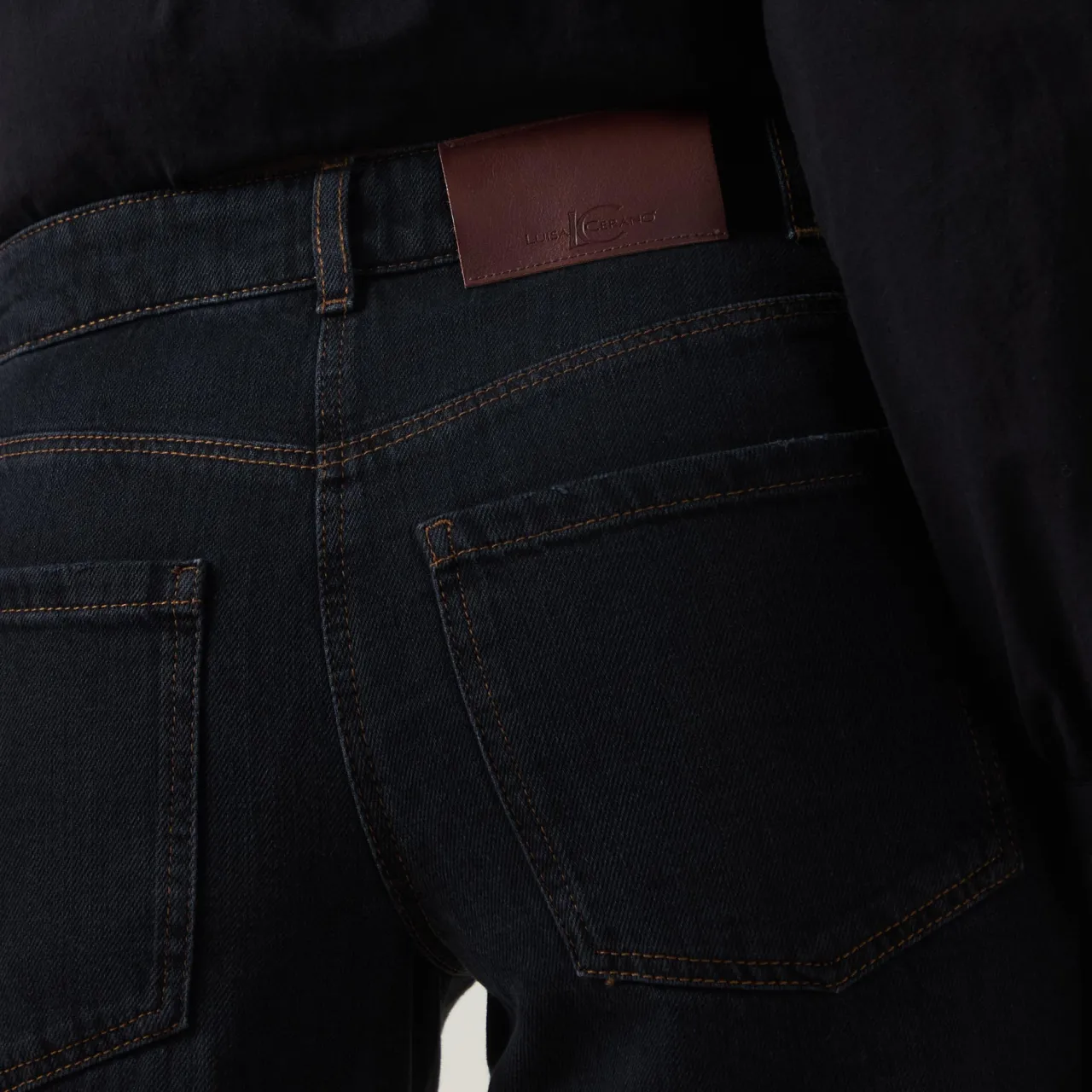 Online Logo Wide Leg Jeans Women Denim