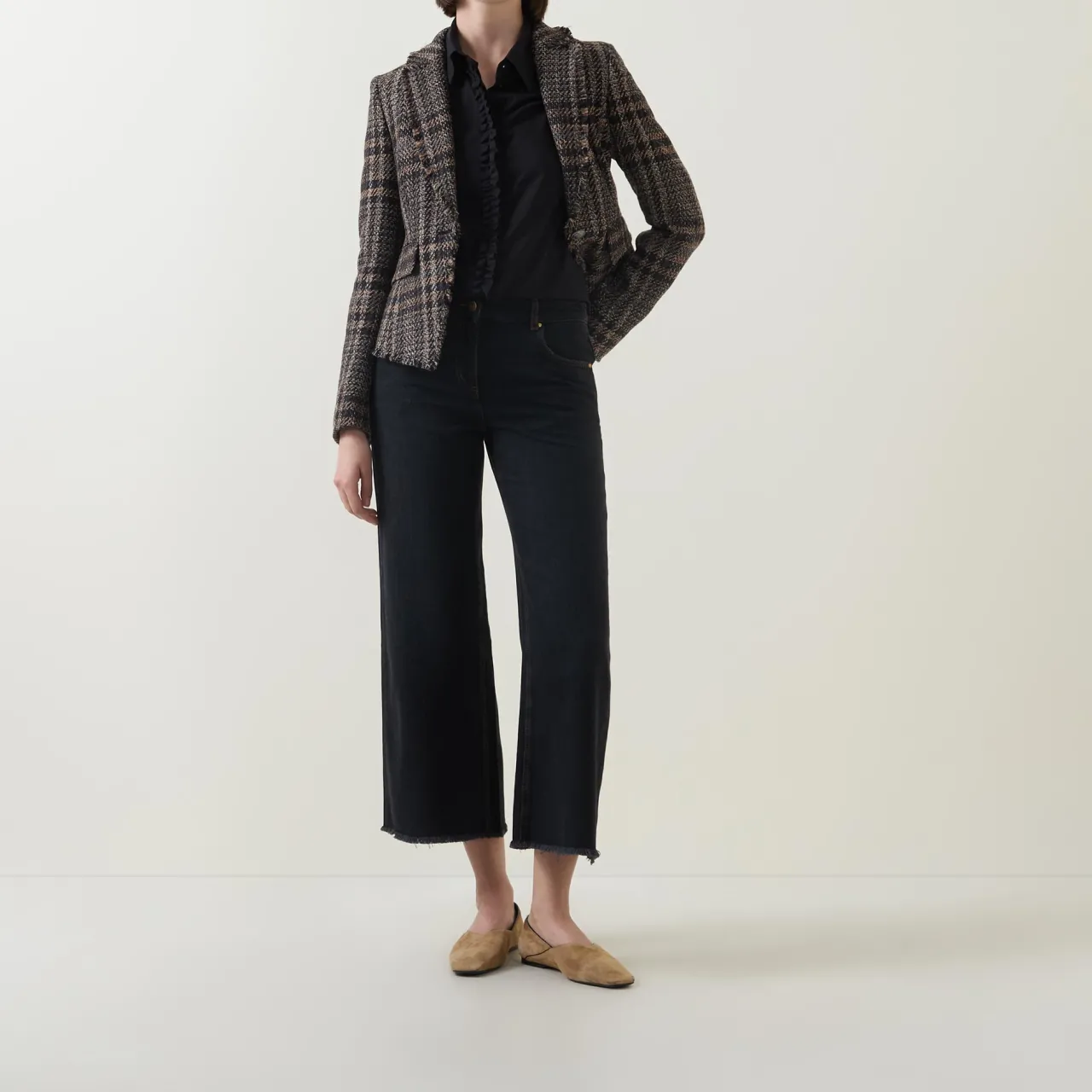 Online Logo Wide Leg Jeans Women Denim