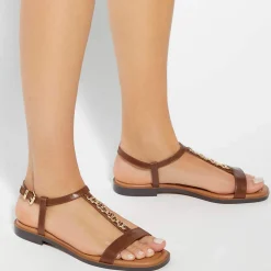 Best Lollipops Leather Chain Detail Open Toe Sandals Women Sandals