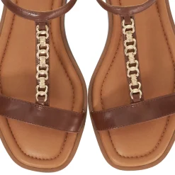Best Lollipops Leather Chain Detail Open Toe Sandals Women Sandals