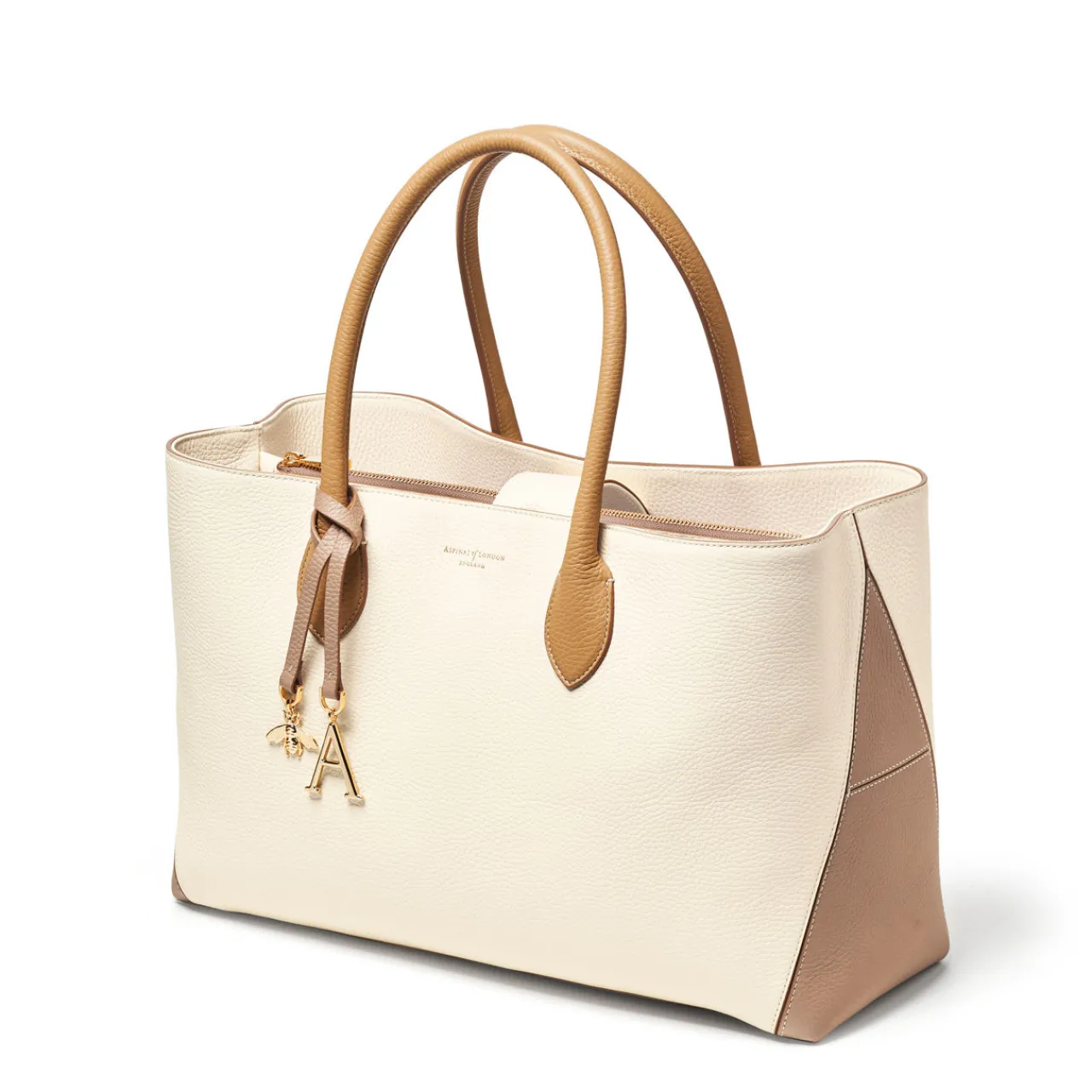 New London Grained Leather Tote Bag Women Top Handle Bags|Tote Bags