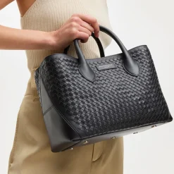 Sale London Midi Woven Leather Tote Bag Women Top Handle Bags|Tote Bags