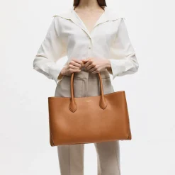 Hot London Smooth Leather Tote Bag Women Top Handle Bags|Tote Bags
