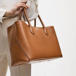 Hot London Smooth Leather Tote Bag Women Top Handle Bags|Tote Bags