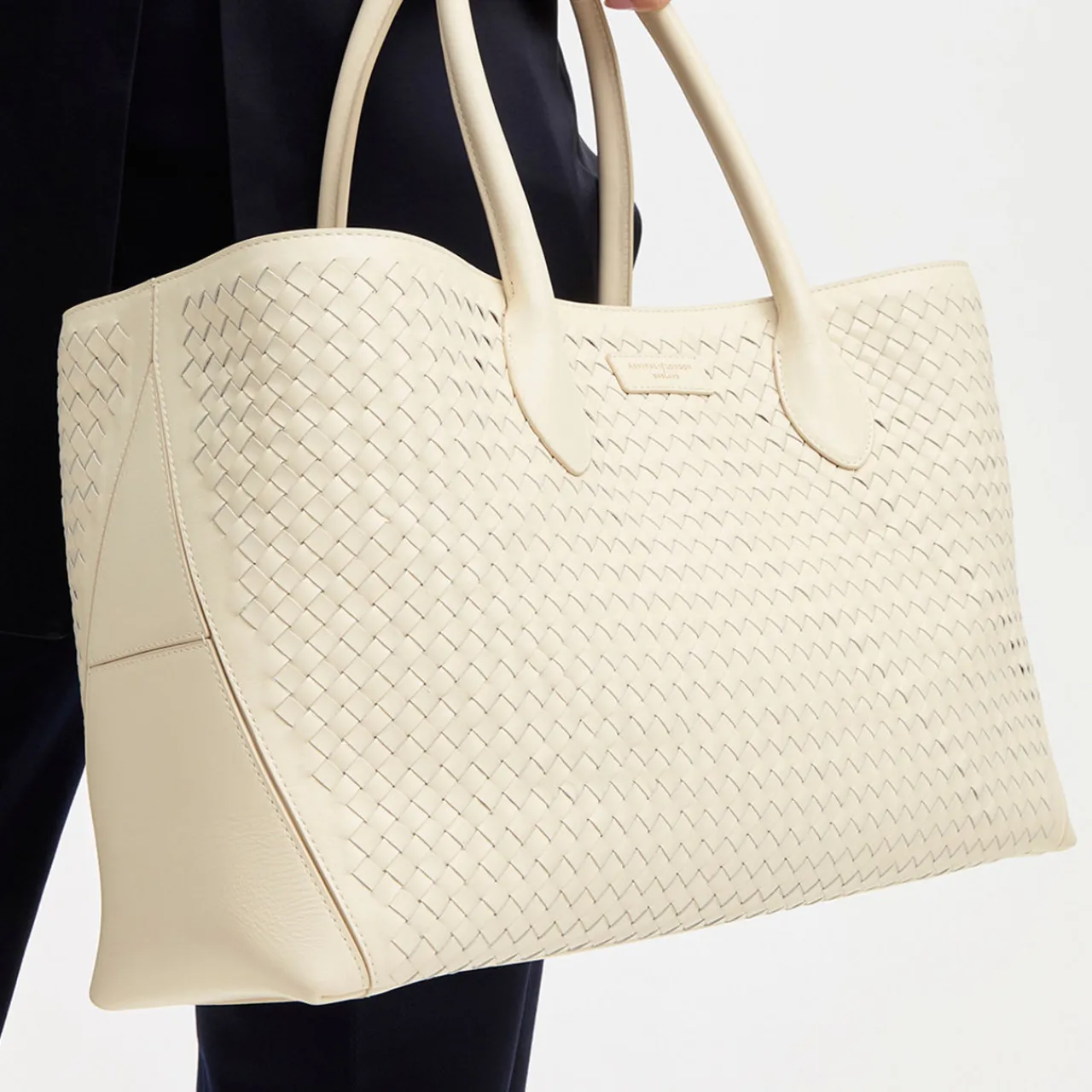 New London Woven Leather Tote Bag Women Top Handle Bags|Tote Bags