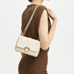 Best Lottie Grained Leather Shoulder Bag Women Shoulder Bags