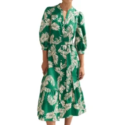 Sale Louisa Palm Button Front Dress Women Dresses