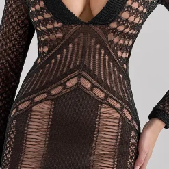 Discount Loula Plunge Open-Knit Dress Women Dresses