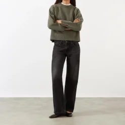 Clearance Low Loose Wide Leg Jeans Women Denim